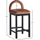 Meridian Conrad Cognac Velvet Counter Stool IMAGE 8