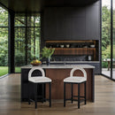 Meridian Conrad Cream Velvet Counter Stool IMAGE 2