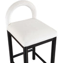 Meridian Conrad Cream Velvet Counter Stool IMAGE 6