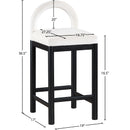 Meridian Conrad Cream Velvet Counter Stool IMAGE 8