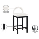 Meridian Conrad Cream Velvet Counter Stool IMAGE 9
