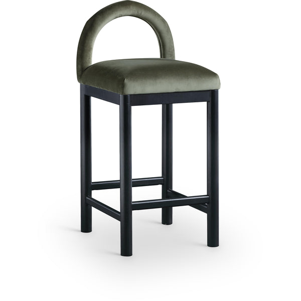 Meridian Conrad Green Velvet Counter Stool IMAGE 1