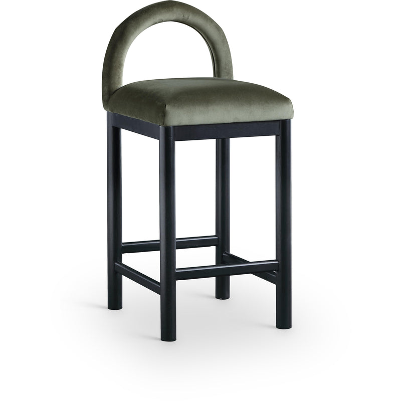 Meridian Conrad Green Velvet Counter Stool IMAGE 1