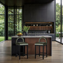 Meridian Conrad Green Velvet Counter Stool IMAGE 2