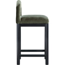 Meridian Conrad Green Velvet Counter Stool IMAGE 4