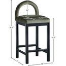 Meridian Conrad Green Velvet Counter Stool IMAGE 8