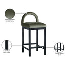 Meridian Conrad Green Velvet Counter Stool IMAGE 9