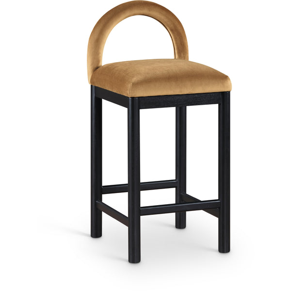Meridian Conrad Saddle Velvet Counter Stool IMAGE 1
