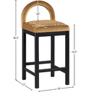 Meridian Conrad Saddle Velvet Counter Stool IMAGE 8