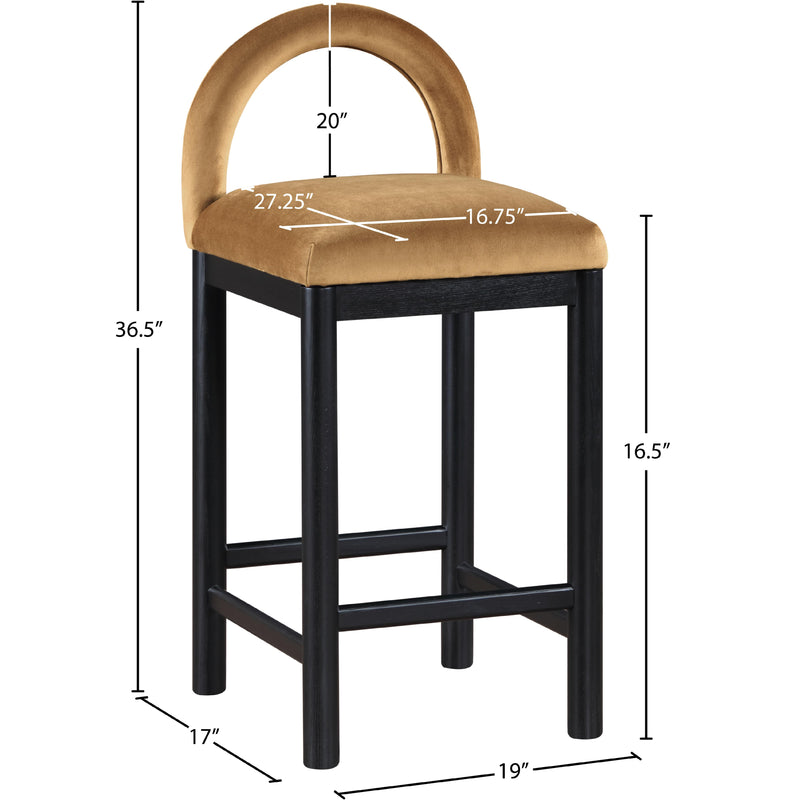 Meridian Conrad Saddle Velvet Counter Stool IMAGE 8