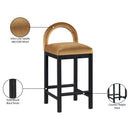 Meridian Conrad Saddle Velvet Counter Stool IMAGE 9