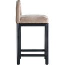 Meridian Conrad Taupe Velvet Counter Stool IMAGE 4