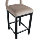 Meridian Conrad Taupe Velvet Counter Stool IMAGE 7