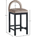 Meridian Conrad Taupe Velvet Counter Stool IMAGE 8