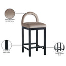 Meridian Conrad Taupe Velvet Counter Stool IMAGE 9