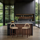 Meridian Conrad Beige Velvet Counter Stool IMAGE 2