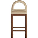 Meridian Conrad Beige Velvet Counter Stool IMAGE 3