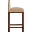Meridian Conrad Beige Velvet Counter Stool IMAGE 4