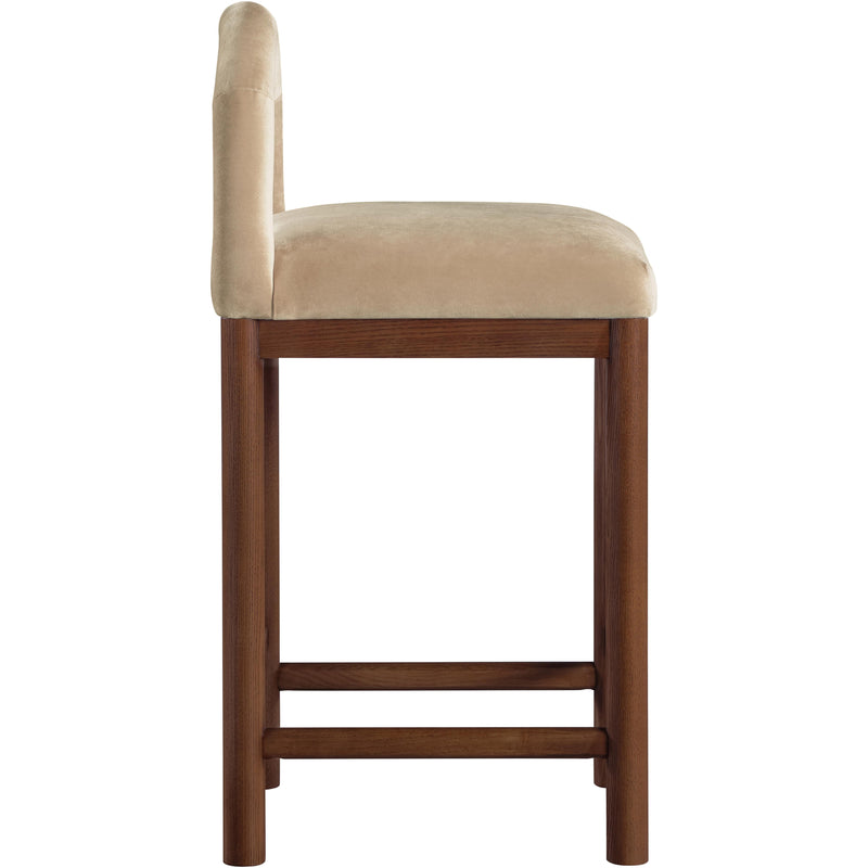 Meridian Conrad Beige Velvet Counter Stool IMAGE 4