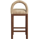 Meridian Conrad Beige Velvet Counter Stool IMAGE 5