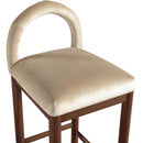 Meridian Conrad Beige Velvet Counter Stool IMAGE 6