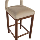 Meridian Conrad Beige Velvet Counter Stool IMAGE 7
