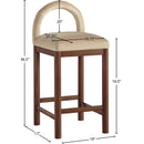 Meridian Conrad Beige Velvet Counter Stool IMAGE 8