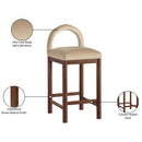 Meridian Conrad Beige Velvet Counter Stool IMAGE 9