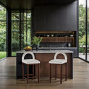 Meridian Conrad Cream Velvet Counter Stool IMAGE 2