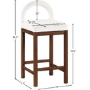 Meridian Conrad Cream Velvet Counter Stool IMAGE 8