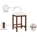 Meridian Conrad Cream Velvet Counter Stool IMAGE 9