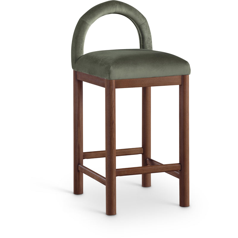 Meridian Conrad Green Velvet Counter Stool IMAGE 1