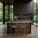 Meridian Conrad Green Velvet Counter Stool IMAGE 2