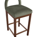Meridian Conrad Green Velvet Counter Stool IMAGE 7