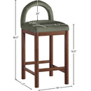 Meridian Conrad Green Velvet Counter Stool IMAGE 8