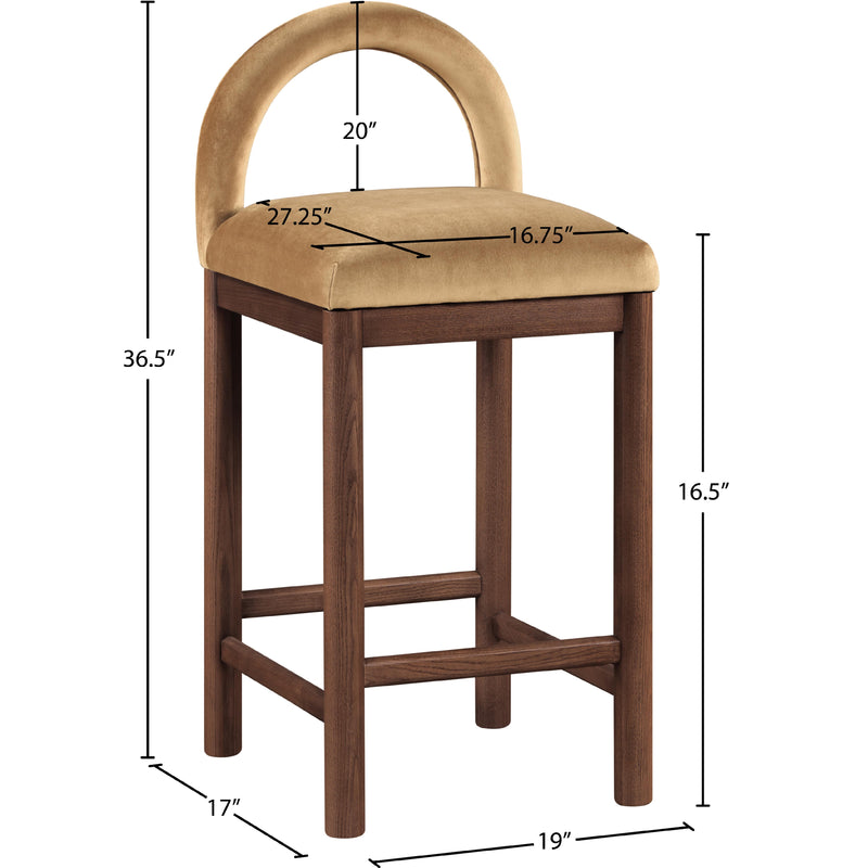 Meridian Conrad Saddle Velvet Counter Stool IMAGE 8