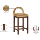 Meridian Conrad Saddle Velvet Counter Stool IMAGE 9