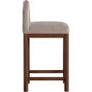Meridian Conrad Taupe Velvet Counter Stool IMAGE 4