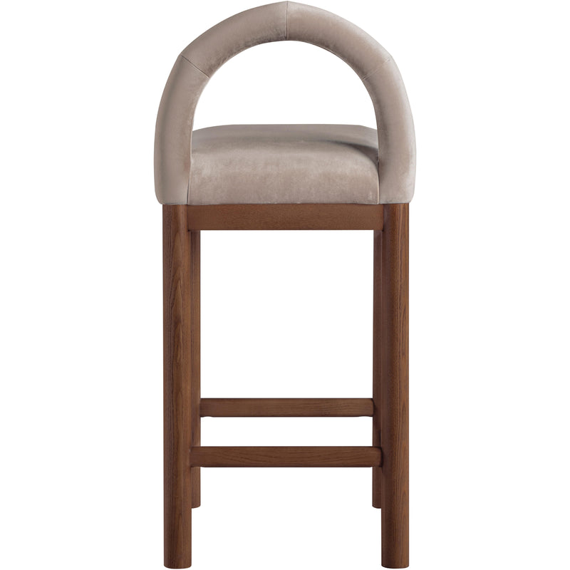 Meridian Conrad Taupe Velvet Counter Stool IMAGE 5