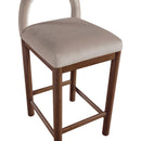 Meridian Conrad Taupe Velvet Counter Stool IMAGE 7