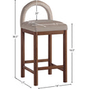 Meridian Conrad Taupe Velvet Counter Stool IMAGE 8