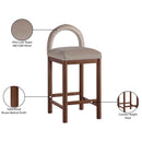 Meridian Conrad Taupe Velvet Counter Stool IMAGE 9