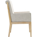 Meridian Gwendolyn Cream Linen Textured Fabric Dining Arm Chair IMAGE 4