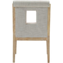 Meridian Gwendolyn Cream Linen Textured Fabric Dining Arm Chair IMAGE 5