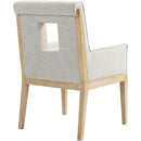 Meridian Gwendolyn Cream Linen Textured Fabric Dining Arm Chair IMAGE 6