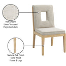 Meridian Gwendolyn Cream Linen Textured Fabric Dining Side Chair IMAGE 10