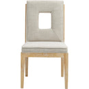 Meridian Gwendolyn Cream Linen Textured Fabric Dining Side Chair IMAGE 3