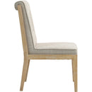Meridian Gwendolyn Cream Linen Textured Fabric Dining Side Chair IMAGE 4