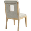 Meridian Gwendolyn Cream Linen Textured Fabric Dining Side Chair IMAGE 6