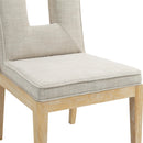 Meridian Gwendolyn Cream Linen Textured Fabric Dining Side Chair IMAGE 7